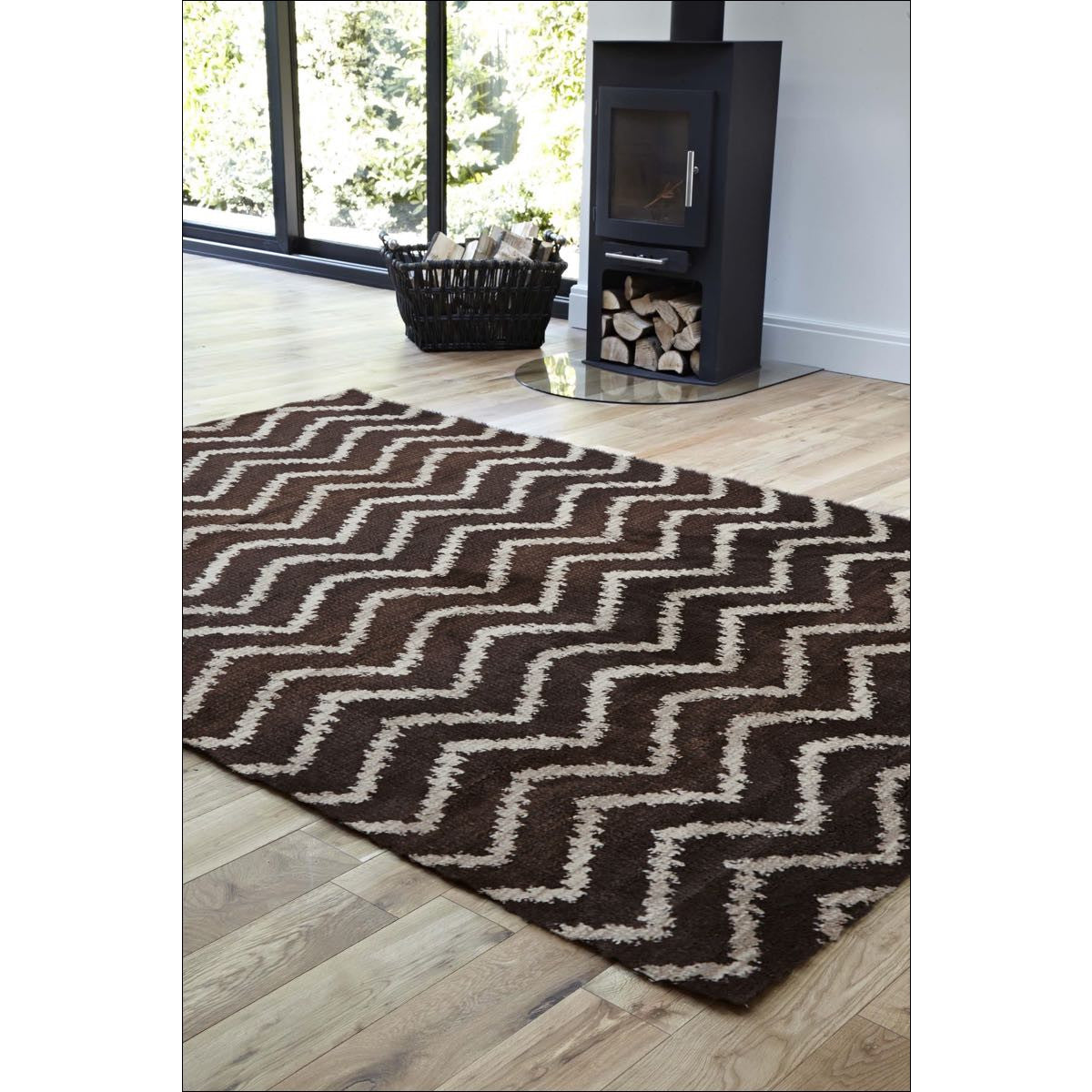 Zaida 451 Brown Beige Chevron Patterned Moroccan Rug - Rugs Of Beauty - 4