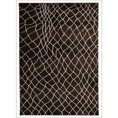 Zaida 460 Brown Beige Trellis Web Pattern Moroccan Rug - Rugs Of Beauty - 1