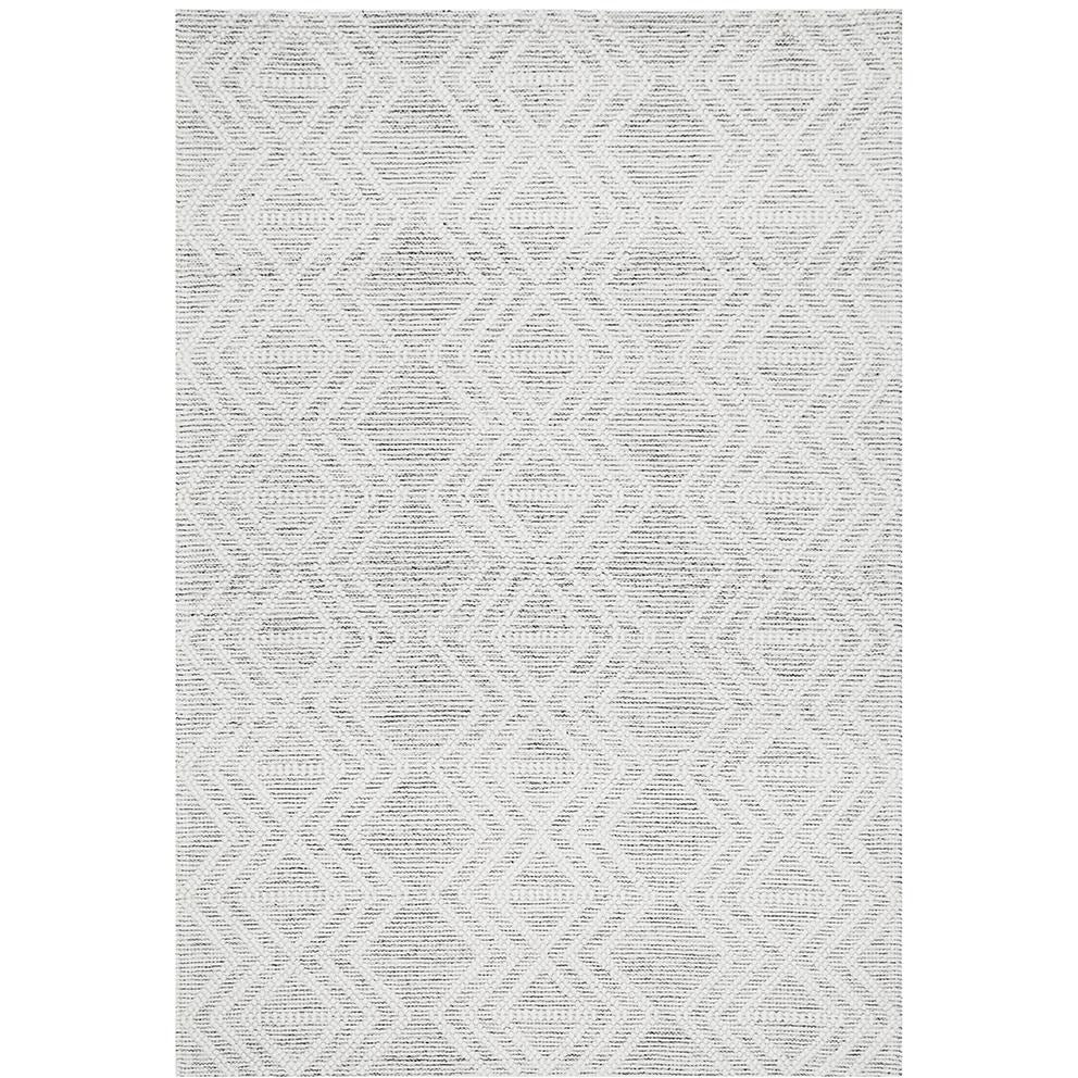 Odessa 101 Ivory Black Modern Hand Loomed Wool Blend Rug - Rugs Of Beauty - 1
