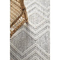Odessa 101 Ivory Black Modern Hand Loomed Wool Blend Rug - Rugs Of Beauty - 5