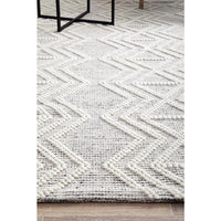Odessa 101 Ivory Black Modern Hand Loomed Wool Blend Rug - Rugs Of Beauty - 6