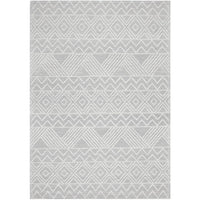 Odessa 103 Ivory Grey Modern Hand Loomed Textured Tribal Wool Blend Rug - Rugs Of Beauty - 1