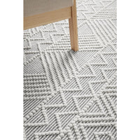 Odessa 103 Ivory Grey Modern Hand Loomed Textured Tribal Wool Blend Rug - Rugs Of Beauty - 4