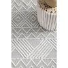 Odessa 103 Ivory Grey Modern Hand Loomed Textured Tribal Wool Blend Rug - Rugs Of Beauty - 5