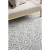 Odessa 103 Ivory Grey Modern Hand Loomed Textured Tribal Wool Blend Rug - Rugs Of Beauty - 6