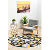 Lecce 1320 Multi Colour Geometric Pattern Wool Round Rug - Rugs Of Beauty - 3