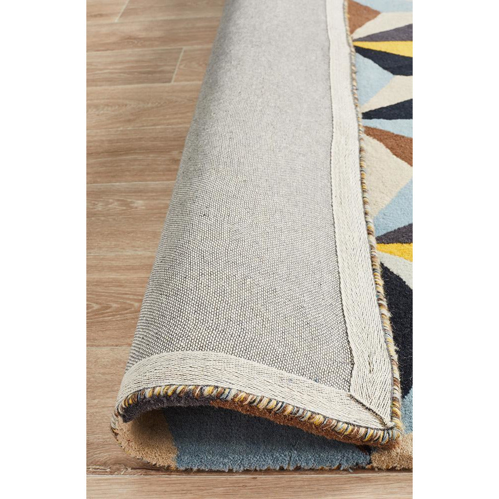 Lecce 1320 Multi Colour Geometric Pattern Wool Rug - Rugs Of Beauty - 7