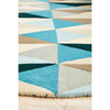 Lecce 1321 Blue Multi Colour Geometric Pattern Wool Round Rug - Rugs Of Beauty - 7