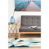 Lecce 1321 Blue Multi Colour Geometric Pattern Wool Runner Rug - Rugs Of Beauty - 4