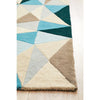 Lecce 1321 Blue Multi Colour Geometric Pattern Wool Runner Rug - Rugs Of Beauty - 7