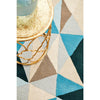 Lecce 1321 Blue Multi Colour Geometric Pattern Wool Runner Rug - Rugs Of Beauty - 5