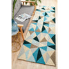 Lecce 1321 Blue Multi Colour Geometric Pattern Wool Runner Rug - Rugs Of Beauty - 2
