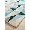 Lecce 1321 Blue Multi Colour Geometric Pattern Wool Rug - Rugs Of Beauty - 3