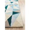 Lecce 1321 Blue Multi Colour Geometric Pattern Wool Rug - Rugs Of Beauty - 4