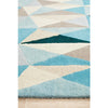 Lecce 1321 Blue Multi Colour Geometric Pattern Wool Rug - Rugs Of Beauty - 5