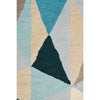 Lecce 1321 Blue Multi Colour Geometric Pattern Wool Rug - Rugs Of Beauty - 6