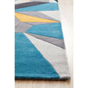 Lecce 1322 Blue Yellow Grey Multi Colour Geometric Pattern Wool Runner Rug - Rugs Of Beauty - 7