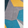 Lecce 1322 Blue Yellow Grey Multi Colour Geometric Pattern Wool Rug - Rugs Of Beauty - 6
