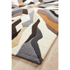 Lecce 1323 Brown White Grey Multi Colour Geometric Pattern Wool Rug - Rugs Of Beauty - 3