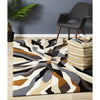 Lecce 1323 Brown White Grey Multi Colour Geometric Pattern Wool Rug - Rugs Of Beauty - 2