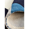 Lecce 1324 Blue Grey White Multi Colour Geometric Pattern Round Wool Rug - Rugs Of Beauty - 9