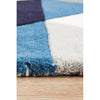 Lecce 1324 Blue Grey White Multi Colour Geometric Pattern Wool Runner Rug - Rugs Of Beauty - 8