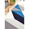 Lecce 1324 Blue Grey White Multi Colour Geometric Pattern Wool Runner Rug - Rugs Of Beauty - 5