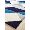 Lecce 1324 Blue Grey White Multi Colour Geometric Pattern Wool Rug - Rugs Of Beauty - 3