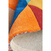 Lecce 1325 Rust Blue Navy Multi Colour Geometric Pattern Round Wool Rug - Rugs Of Beauty - 9