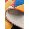 Lecce 1325 Rust Blue Navy Multi Colour Geometric Pattern Round Wool Rug - Rugs Of Beauty - 9