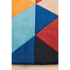 Lecce 1325 Rust Blue Navy Multi Colour Geometric Pattern Wool Rug - Rugs Of Beauty - 5
