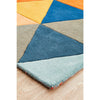 Lecce 1326 Rust Blue Navy Multi Colour Geometric Pattern Wool Runner Rug - Rugs Of Beauty - 6