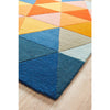 Lecce 1326 Rust Blue Navy Multi Colour Geometric Pattern Wool Rug - Rugs Of Beauty - 3