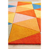 Lecce 1326 Rust Blue Navy Multi Colour Geometric Pattern Wool Rug - Rugs Of Beauty - 5
