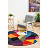 Lecce 1327 Blue Rust Purple Multi Colour Geometric Pattern Round Wool Rug - Rugs Of Beauty - 4