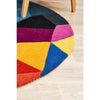 Lecce 1327 Blue Rust Purple Multi Colour Geometric Pattern Round Wool Rug - Rugs Of Beauty - 6