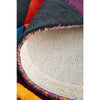 Lecce 1327 Blue Rust Purple Multi Colour Geometric Pattern Round Wool Rug - Rugs Of Beauty - 9