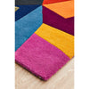 Lecce 1327 Blue Rust Purple Multi Colour Geometric Pattern Wool Runner Rug - Rugs Of Beauty - 6