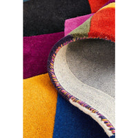 Lecce 1327 Blue Rust Purple Multi Colour Geometric Pattern Wool Runner Rug - Rugs Of Beauty - 9