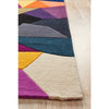 Lecce 1327 Blue Rust Purple Multi Colour Geometric Pattern Wool Rug