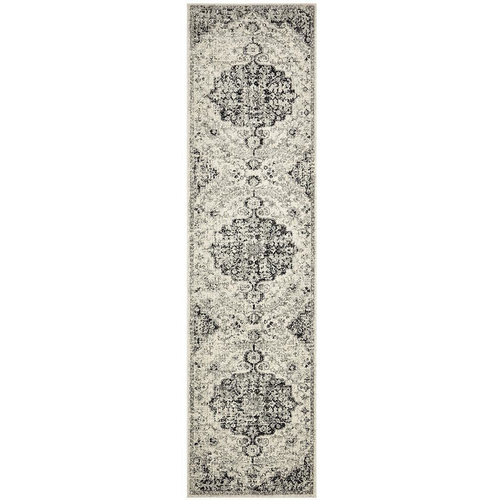 Adoni 150 Transitional Bohemian Charcoal Grey Runner Rug - Rugs Of Beauty - 1