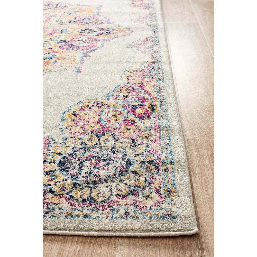 Adoni 154 Transitional Bohemian Bone Multi Coloured Runner Rug - Rugs Of Beauty - 4