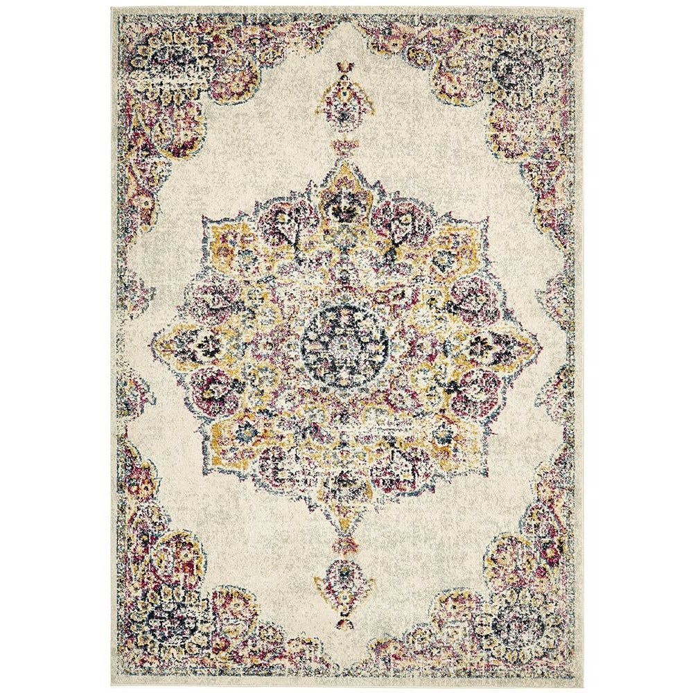 Adoni 154 Bohemian Bone Multi Coloured Rug - Rugs Of Beauty - 1