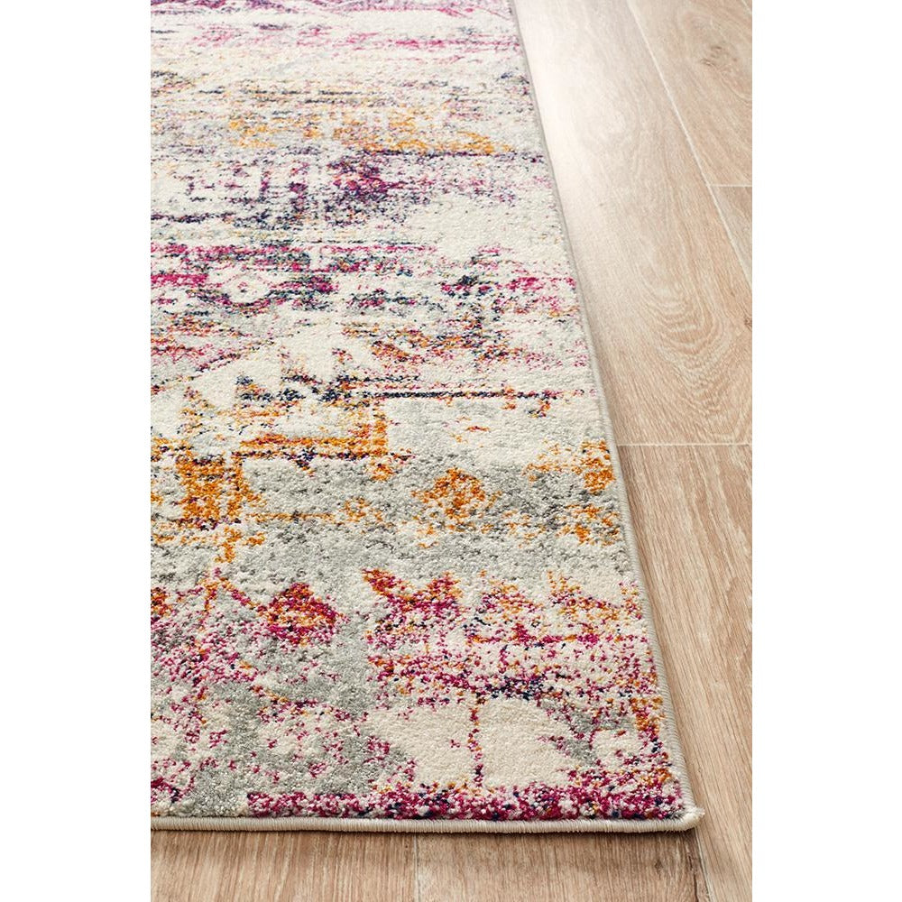 Adoni 155 Transitional Bohemian Fuchsia Multi Coloured Runner Rug - Rugs Of Beauty - 4