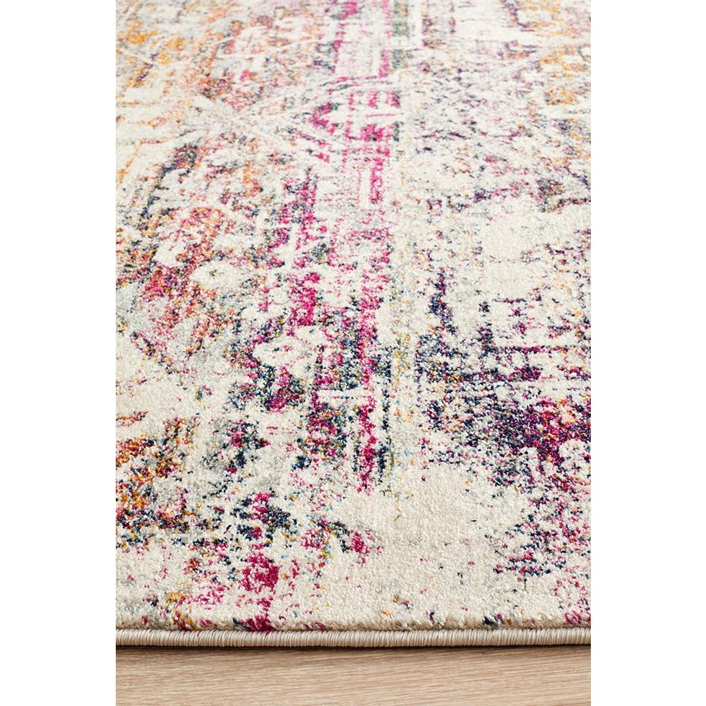 Adoni 155 Transitional Bohemian Fuchsia Multi Coloured Runner Rug - Rugs Of Beauty - 5