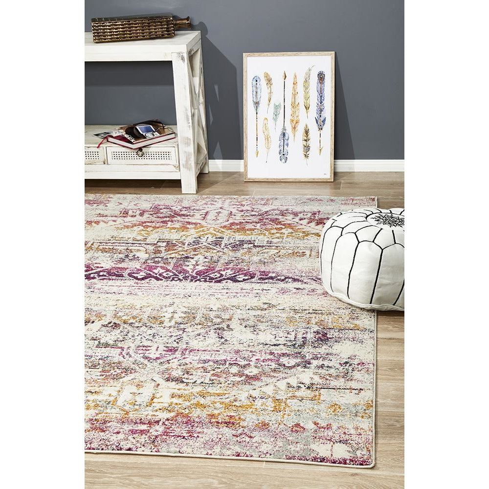 Adoni 155 Bohemian Fuchsia Multi Coloured Rug - Rugs Of Beauty - 2
