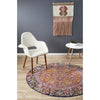 Adoni 157 Bohemian Pink Rust Multi Coloured Round Rug - Rugs Of Beauty - 2
