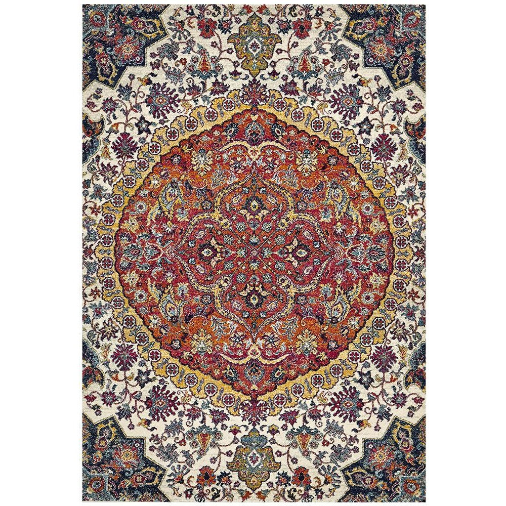 Adoni 157 Transitional Rust Beige Multi Coloured Rug - Rugs Of Beauty - 1
