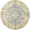 Adoni 157 Transitional Blue Beige Round Rug - Rugs Of Beauty - 1