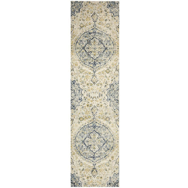 Adoni 157 Transitional Blue Beige Runner Rug - Rugs Of Beauty - 1